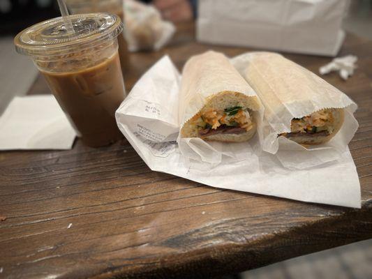 Viet Milk Coffee (C Ph Bac Siu) Beef bánh mì