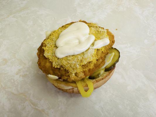 Crispy Chicken Patty with Ranch Dressing.