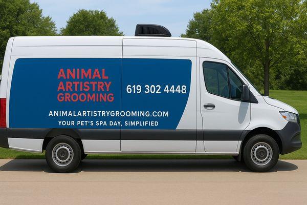 Our top notch, fully equipped grooming van.