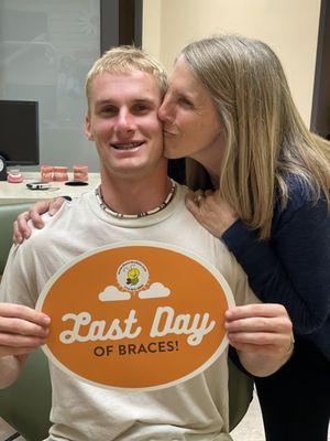 Exciting day for our teen getting his braces off!