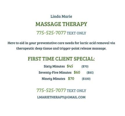 Time-Out Preventative Care Massage