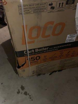 Other areas of the box damaged upon delivery from the staff at Pilot Freight