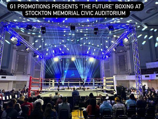 Our recent full production at a Boxing event, including truss structures, lighting, sound, video walls, and cryogenic effects.