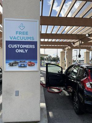 Vacuum is self serve. They don't vacuum for you anymore.