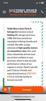 Teddy Bear’s Auto Parts & Salvage Inc.