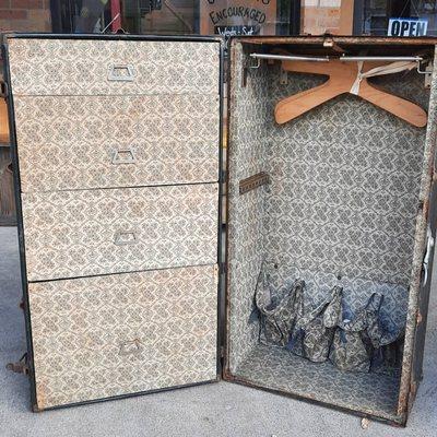 I would love to hear the stories this could tell! Mendel Wardrobe. Measures 41.5"L x 22.5"W x 21.5"H in closed position. $175.