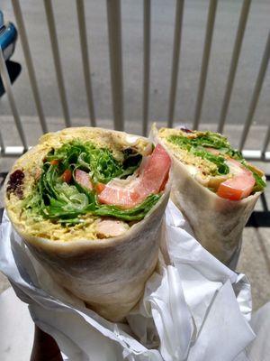 Back in town for the Damien Marley show and got charged up with a Curry Wrap .