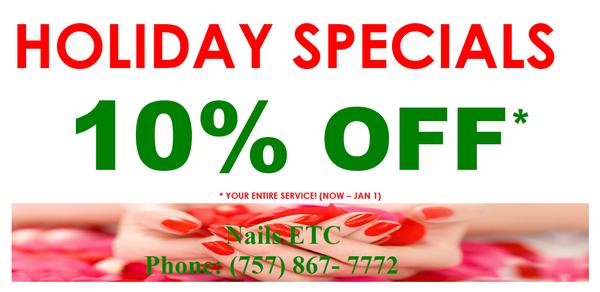 Holiday Specials! Come to the store for more details. Happy Holidays!