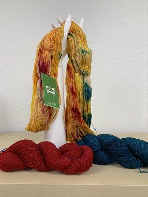 Baah Yarns LaJolla sock yarn and Malabrigo sock yarn