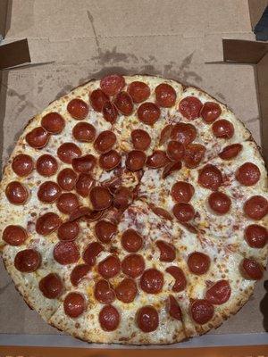 A very short on cooking time and 25% of the advertised pepperonis!! Stay away!!!