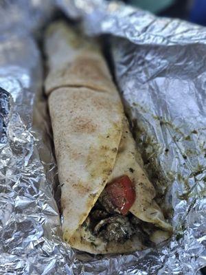 Beef shawarma wrap