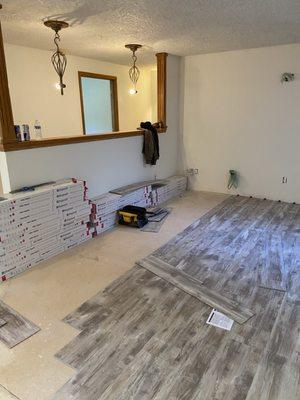 Home restoration with new flooring.