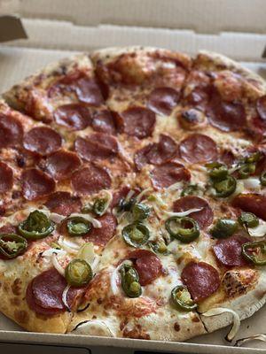 Pepperoni 1/2 Jalapeños & Onion