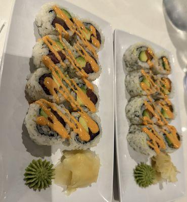 8 piece spicy tuna + 8 piece spicy salmon