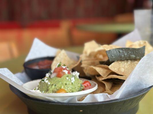 Chips and guac and salsa