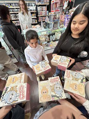 Inside - buying labubus!