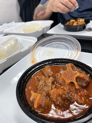 This is the oxtails with yam fufu