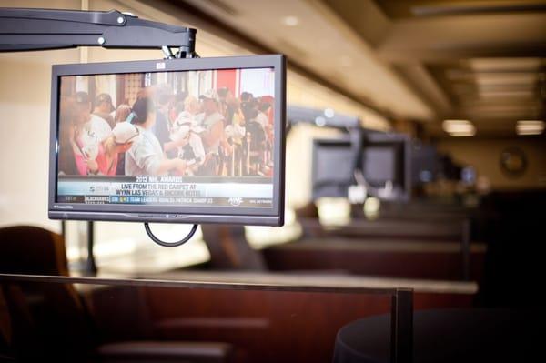 personal touch screen tvs- internet, games, netflix!