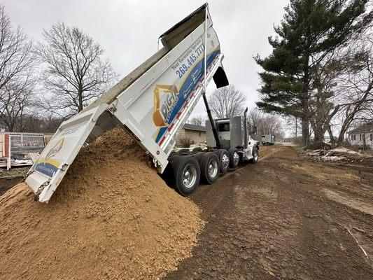 Dropping sand for a mound system