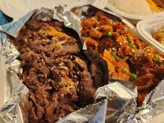 Bibimbap and spicy pork combo