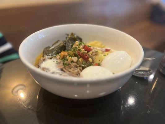 Smoked pork brunch bowl
