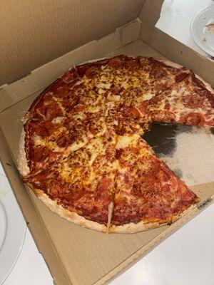 Double pepperoni pizza