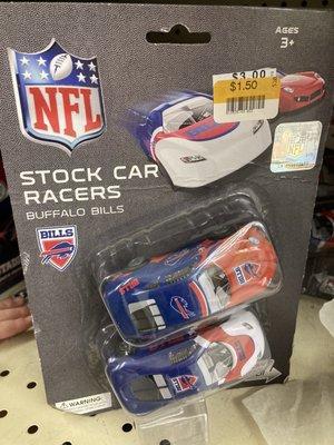 BigLots -- NY fanboy merch (Bills/Mets), but despite big clearance, no one in Philly territory will buy it!