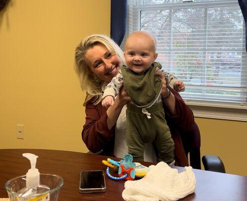 Charity and our little guy at closing