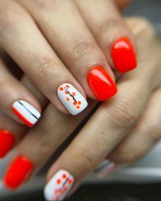 Pops of deep orange color with simple design great for summer