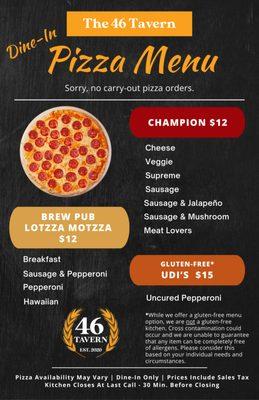 Summer 2025 Pizza Menu