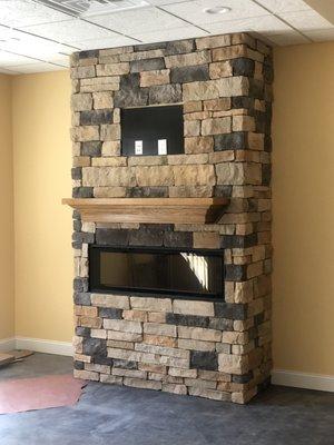 Fireplace veneer stone
