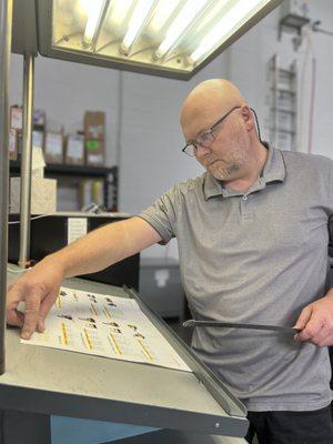 Print master Donnie hard at work!