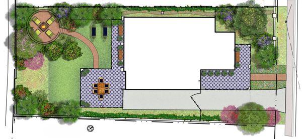 Residential landscape design in Brownsville, Texas.