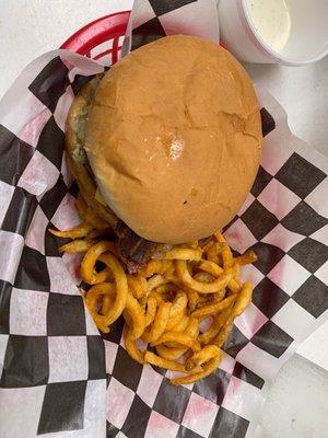 Burger & Curley fries.