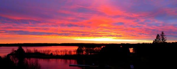 Sunset view from the deck