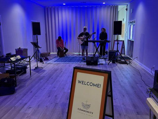 Rehearsing for our first Sunday on January 19th!