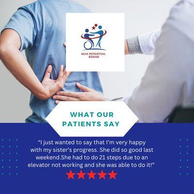 Another satisfied patient and family member