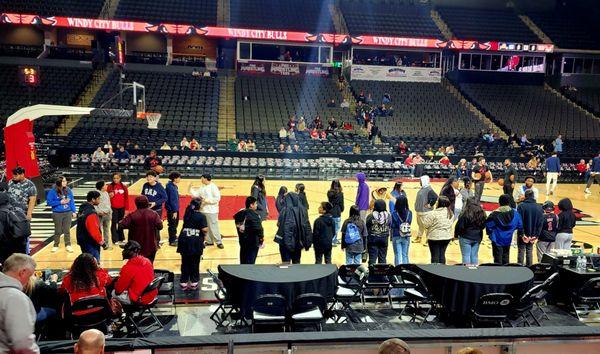 High fives before the game.