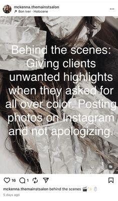 That looks like foiling my hair to make highlights or dimensions. To me, those two terms are not "all over color".