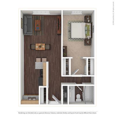 1 Bed / 1 Bath - 550 sq. ft.