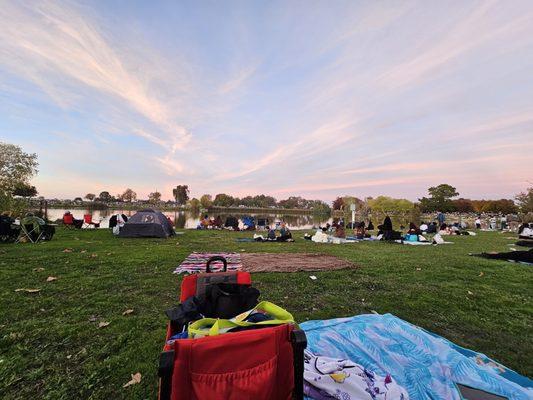 Spacious grass for plenty of room surrounding the pond