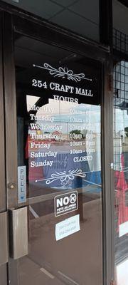 Business Hours: Monday through Saturday 10a to 6p. Closed Sunday.