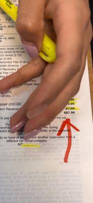 What we were told we had to pay.