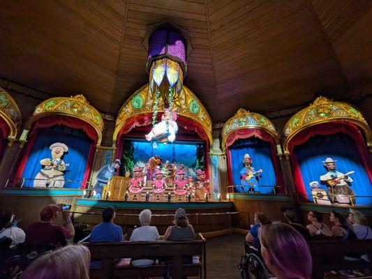 Watching the show. Country Bear Musical Jamboree at Frontierland at Magic Kingdom Park at Walt Disney World Resort.