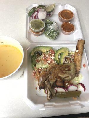 Taco de Pollo en consome (chicken broth) $13.00