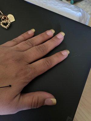 Acrylic nails with gold tips