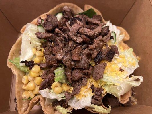 Carne asada tostada salad- my favorite!