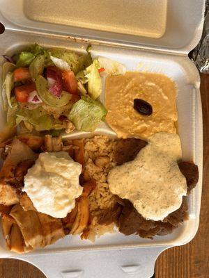 Gyro and chicken platter. Took it to a brewery and everyone wanted it.
