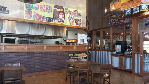 Counter....order at the register in the gas station and take receipt here.