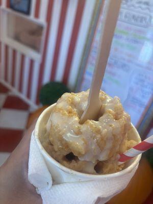 Pumpkin spice snowball with condensed milk